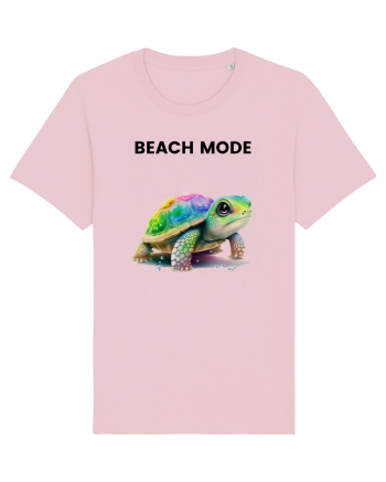 Broasca testoasa pictata in acuarela cu mesajul  Beach Mode Cotton Pink