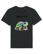 Broasca testoasa pictata in acuarela cu mesajul  Take it E.Z. Tricou mânecă scurtă Unisex Rocker