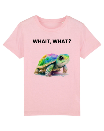 Broasca testoasa pictata in acuarela cu mesajul Wait, What? Cotton Pink