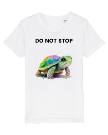 Broasca testoasa pictata in acuarela cu mesajul Do Not Stop White