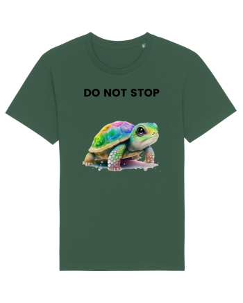 Broasca testoasa pictata in acuarela cu mesajul Do Not Stop Bottle Green