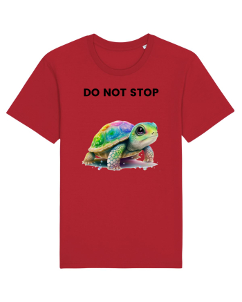Broasca testoasa pictata in acuarela cu mesajul Do Not Stop Red