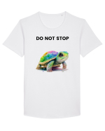 Broasca testoasa pictata in acuarela cu mesajul Do Not Stop Tricou mânecă scurtă guler larg Bărbat Skater