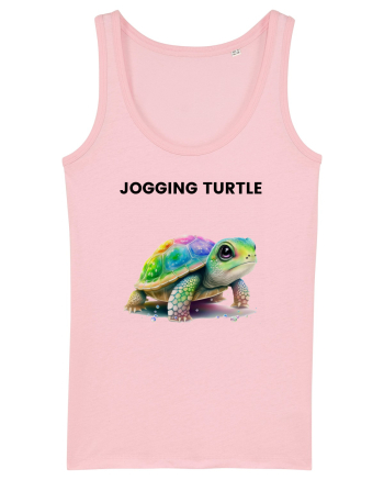 Broasca testoasa pictata in acuarela cu mesajul Jogging Turtle Cotton Pink