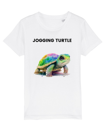 Broasca testoasa pictata in acuarela cu mesajul Jogging Turtle White