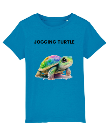 Broasca testoasa pictata in acuarela cu mesajul Jogging Turtle Azur