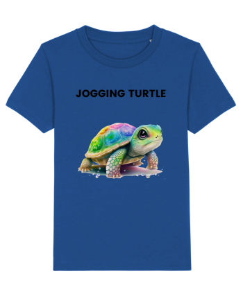 Broasca testoasa pictata in acuarela cu mesajul Jogging Turtle Majorelle Blue