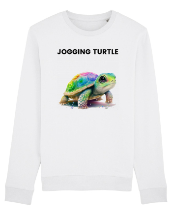 Broasca testoasa pictata in acuarela cu mesajul Jogging Turtle White