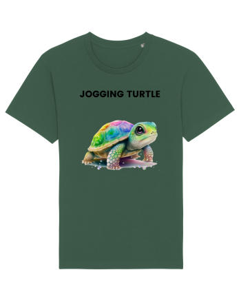 Broasca testoasa pictata in acuarela cu mesajul Jogging Turtle Bottle Green