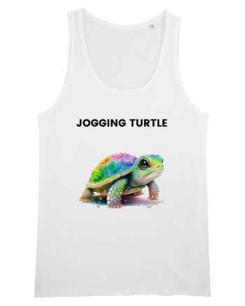 Broasca testoasa pictata in acuarela cu mesajul Jogging Turtle White