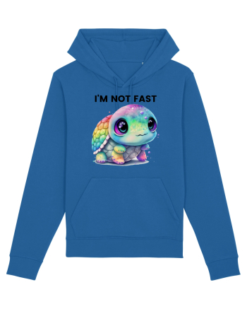 Broasca testoasa pictata in acuarela cu mesajul I'm not fast Royal Blue