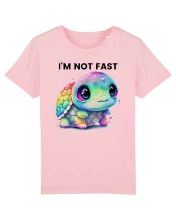 Broasca testoasa pictata in acuarela cu mesajul I'm not fast Cotton Pink