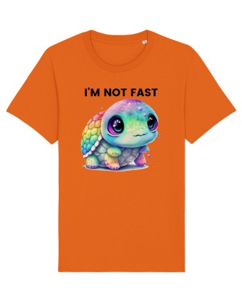 Broasca testoasa pictata in acuarela cu mesajul I'm not fast Bright Orange