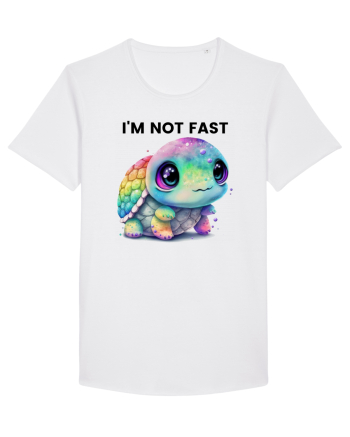 Broasca testoasa pictata in acuarela cu mesajul I'm not fast White
