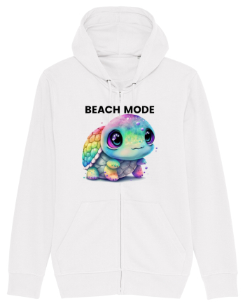 Broasca testoasa pictata in acuarela cu mesajul  Beach Mode White