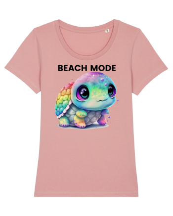 Broasca testoasa pictata in acuarela cu mesajul  Beach Mode Canyon Pink