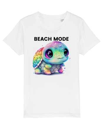 Broasca testoasa pictata in acuarela cu mesajul  Beach Mode White