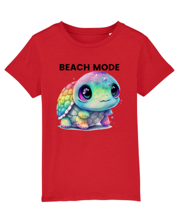 Broasca testoasa pictata in acuarela cu mesajul  Beach Mode Red