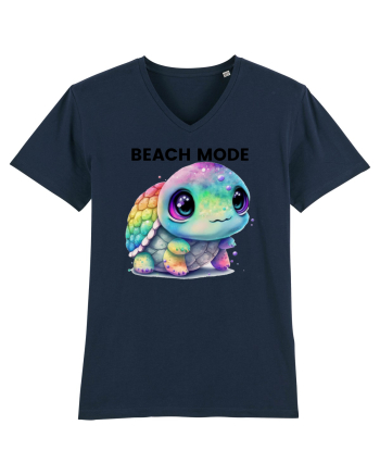 Broasca testoasa pictata in acuarela cu mesajul  Beach Mode French Navy