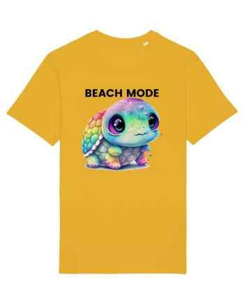 Broasca testoasa pictata in acuarela cu mesajul  Beach Mode Spectra Yellow