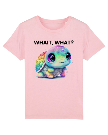 Broasca testoasa pictata in acuarela cu mesajul Wait, What? Cotton Pink