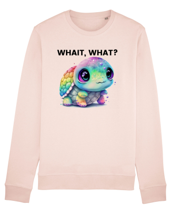 Broasca testoasa pictata in acuarela cu mesajul Wait, What? Candy Pink