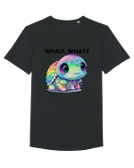 Broasca testoasa pictata in acuarela cu mesajul Wait, What? Tricou mânecă scurtă guler larg Bărbat Skater