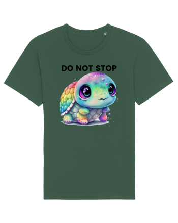 Broasca testoasa pictata in acuarela cu mesajul Do Not Stop Bottle Green
