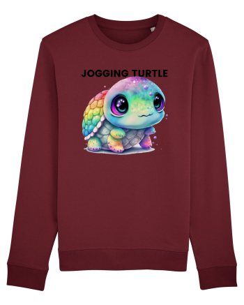 Broasca testoasa pictata in acuarela cu mesajul Jogging Turtle Burgundy