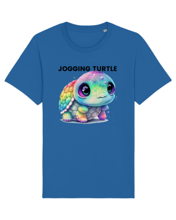 Broasca testoasa pictata in acuarela cu mesajul Jogging Turtle Royal Blue