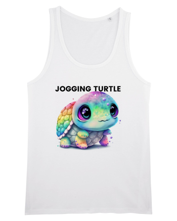 Broasca testoasa pictata in acuarela cu mesajul Jogging Turtle White