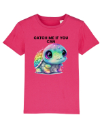 Broasca testoasa pictata in acuarela cu mesajul Catch Me If You Can Tricou mânecă scurtă  Copii Mini Creator