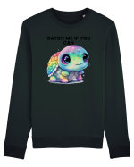 Broasca testoasa pictata in acuarela cu mesajul Catch Me If You Can Bluză mânecă lungă Unisex Rise