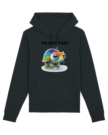 Broasca testoasa pictata in acuarela cu mesajul I'm not fast Black