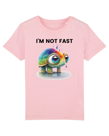 Broasca testoasa pictata in acuarela cu mesajul I'm not fast Cotton Pink