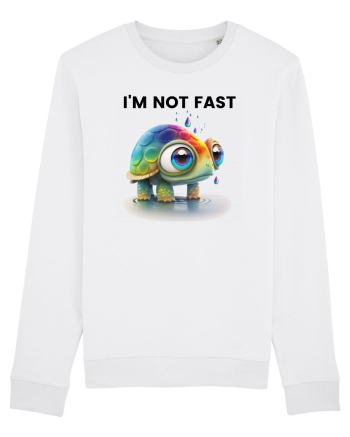 Broasca testoasa pictata in acuarela cu mesajul I'm not fast White
