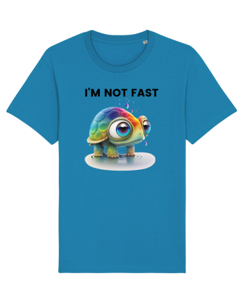 Broasca testoasa pictata in acuarela cu mesajul I'm not fast Azur