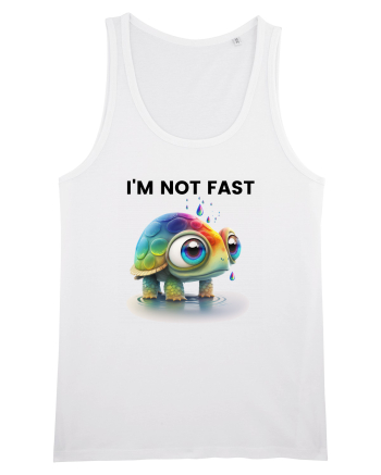 Broasca testoasa pictata in acuarela cu mesajul I'm not fast White