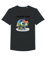 Broasca testoasa pictata in acuarela cu mesajul I'm not fast Tricou mânecă scurtă guler larg Bărbat Skater