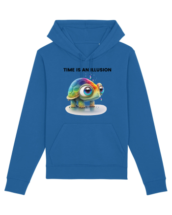 Broasca testoasa pictata in acuarela cu mesajul  Time is an Illusion Royal Blue