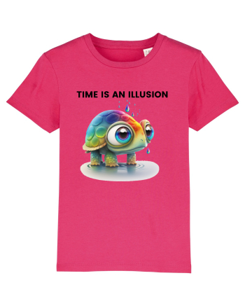 Broasca testoasa pictata in acuarela cu mesajul  Time is an Illusion Raspberry