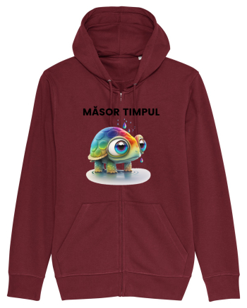Broasca testoasa pictata in acuarela cu mesajul  Masor Timpul Burgundy