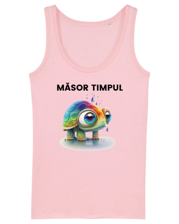 Broasca testoasa pictata in acuarela cu mesajul  Masor Timpul Cotton Pink