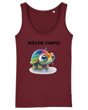 Broasca testoasa pictata in acuarela cu mesajul  Masor Timpul Burgundy
