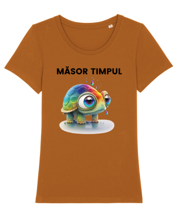Broasca testoasa pictata in acuarela cu mesajul  Masor Timpul Roasted Orange