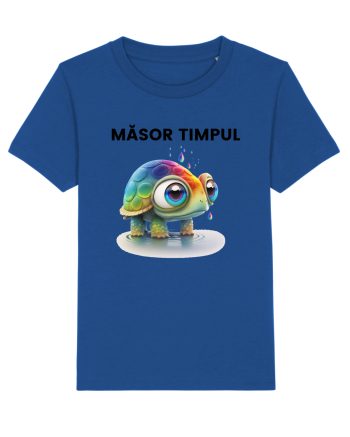 Broasca testoasa pictata in acuarela cu mesajul  Masor Timpul Majorelle Blue