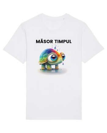 Broasca testoasa pictata in acuarela cu mesajul  Masor Timpul White