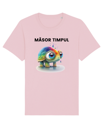 Broasca testoasa pictata in acuarela cu mesajul  Masor Timpul Cotton Pink