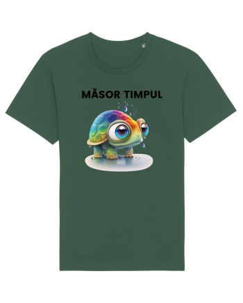 Broasca testoasa pictata in acuarela cu mesajul  Masor Timpul Bottle Green