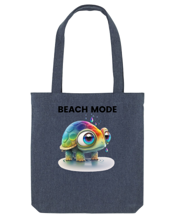 Broasca testoasa pictata in acuarela cu mesajul  Beach Mode Midnight Blue